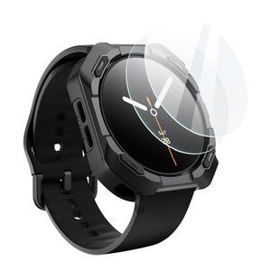 i-Blason for 갤럭시 워치 8 케이스 44mm [2X 유리 스크린 프로텍터] [군용 등급 보호] 내구성이 뛰어난 스포츠 충격 방지 견고한 범퍼 [44mm], 블랙