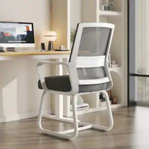 바퀴없는 책상의자 사무 편한 데스크 독서실 공부 기본 모델 블랙 메시 나일론 받침대 고정형