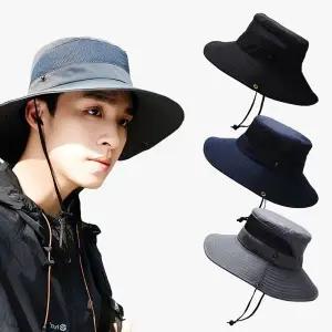 망사 2개 와이드햇 등산모자 벙거지 여름 골프 낚시 (WFJ688I)