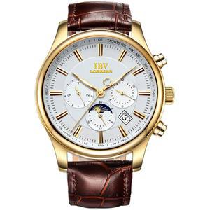 MASTOP 남성 아날로그 자동 스위스 파일럿 군사 다기능 달 단계 24시간 투명 기계식 시계