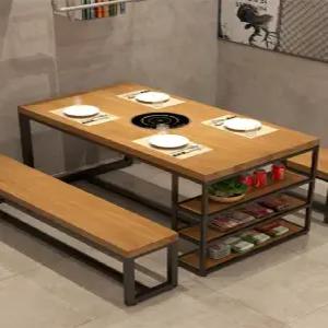 디아크몰 직사각형 사각 테이블 꼬치 바비큐 레스토랑 식탁과 의자 훠궈 인덕션