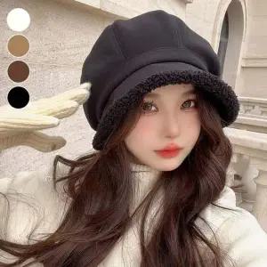 여성 빅 뽀글이 방한모자 얼굴작아보이는 뉴스보이캡