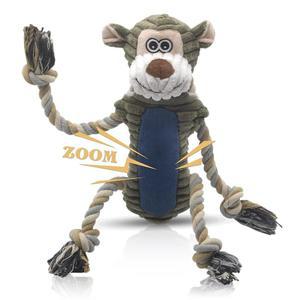 BUYPOW 재미있는 플러시 강아지 츄잉 장난감, 삑삑이 애견 장난감, 인터랙티브 터그 오브 워 강아지 장난감, 소형, 중형, 대형견용 애견 장난감 - 원숭이