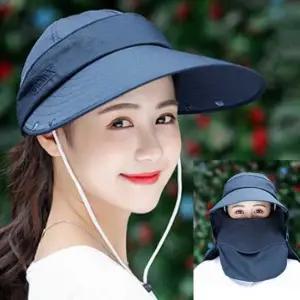 휴가 해변 예쁜 그늘 일모 걷기 모자 마스크 야외