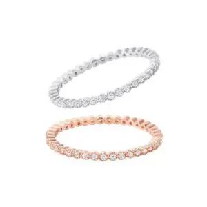 (실버) 블링 큐빅 심플 반지 악세사리 귀걸이 목걸이 반지 팔찌 발찌 헤어 세트 패션 데일리