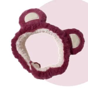 부드러운 러블리 퍼 테디베어 랏소곰 곰돌이 세안밴드 곰돌이머리띠