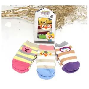 뽀로로유아동 수면 양말 선물케이스 케릭터 3족