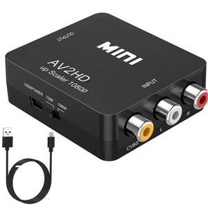 hdmitohdmi HD 1080P RCA AV HDMI 호환 복합 어댑터 변환기 AV2HD 오디오 비디오 케이블 CVBS USB 포함