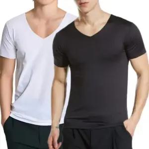 남성 V넥 심리스 반팔 무봉제 쿨 냉감 티셔츠 이너웨어 (WFJ7BO6)