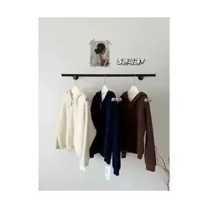 여자 후드 가디건 카디건 캐주얼 집업 니트 가을 겨울 뽀글이 보온 ST4