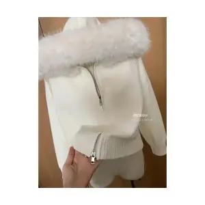 여자 후드 가디건 카디건 겨울 퍼 라이크 니트 ST4