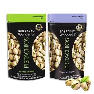 원더풀피스타치오 코스트코 구운 파스타치오 건강간식 견과 150g 가염 1봉+후추 1봉