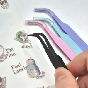 커브형 핀셋 미니집게 다꾸스티커 쪽집게 족집게 족집게 키즈용품 문구점