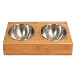 애완동물 식기 대나무 원목 경사형 애견 식탁 쾌적한 급식기 (WFK6O2K)