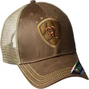 ARIAT 남성 오일 스킨 메시 스냅 백햇