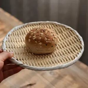 일본 대나무 채반 그릇 원형 모밀 1개 모밀 둥글고