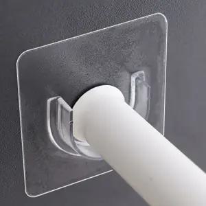 무타공 압축봉 커튼봉 거치대 접착 브라켓 2개입 커튼봉브라켓