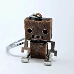 가방 브론즈 로봇 귀여운 커플 인형 키홀더 키 (WFJSQ53)