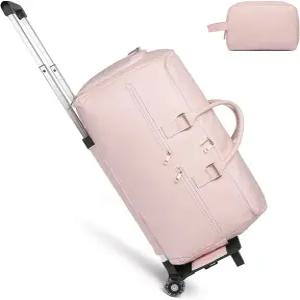 세이포크니아 롤링 가먼트백 바퀴 달린 여행용 가방 신발장 캐리어 변환 가능한 가먼트 더플백-핑크 분홍색