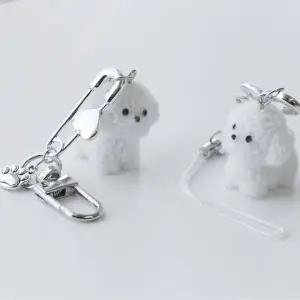 키링 말티즈 미니 하얀 귀여운 강아지 에어팟 (WFJSQ6O)