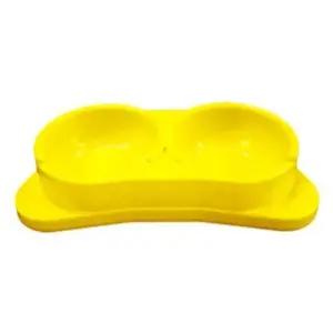 고품질 애견용 각도 조절 식기 옐로우 강아지 사료 그릇 (WFK6NSU)