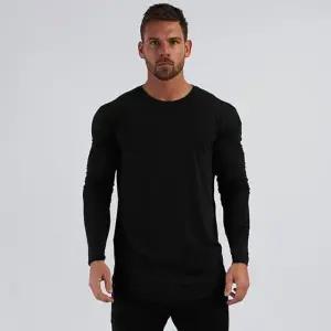 남성 무지긴팔 2컬러 무지 라운드넥 머슬핏 롱슬리브 긴팔티 (WFJSRA8)