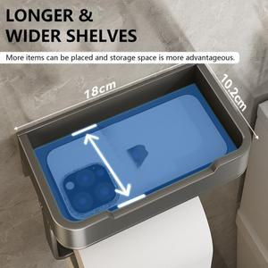 라포식 화장지 홀더 공간 알루미늄 벽 마운트 검은 롤 욕실 액세서리 하드웨어 장식 스토리지 선반