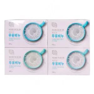 자연미인 우유비누 4p 우유비누 세안비누 화장비누 욕실용품 세숫비누 바디