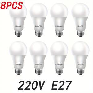 8PCS LED 전구 E27 220V 3W 6W 9W 12W 15W 18W 20W 조명 하이 밝기 로우 에너지 소비 거실 홈 Blubs