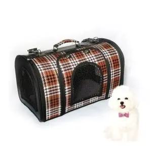 브라운 도기프렌드 투스백 이동가방 강아지 (WFJ7VGT)