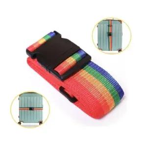 캐리어 열림방지 밴딩벨트 20-34in 길이조절 가능 캐리어벨트 무지개