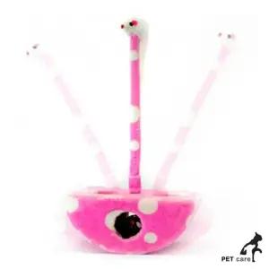 쥬쥬베 도트 오뚜기 핑크 반원 고양이장난감 (WFJ7VP9)