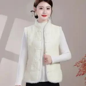 여자 조끼 추동 패딩 자수 빈티지 나시 하이넥 원픽4