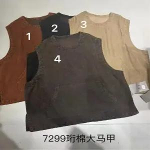 여자 조끼 추동 빈티지 리넨 빅 포켓 패딩 민소매 톱 원픽4