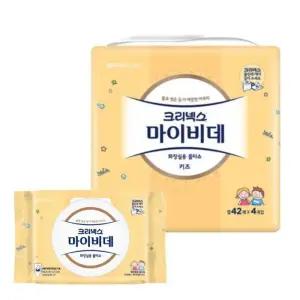 [크리넥스][크리넥스] 크리넥스 마이비데 키즈 화장실용물티슈 캡42매 4입 (42931218)