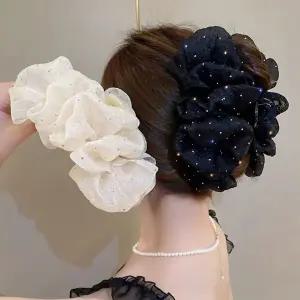 주름 큐빅 빅사이즈 집게핀 ELH-039 빅사이즈집게핀 머리핀 빅리본핀 집게핀