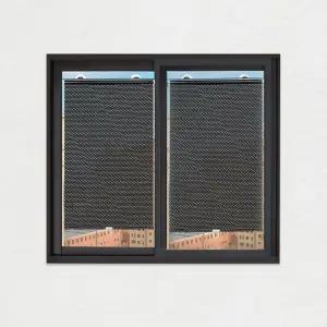 롤 블라인드 창문 방염 암막스크린 도트블랙 37X125cm 블라인드 암막블라인드