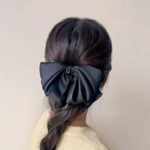 엔젤슈슈실크겹날개큐빅헤어핀(블랙)국산리본핀 리본자동헤어핀