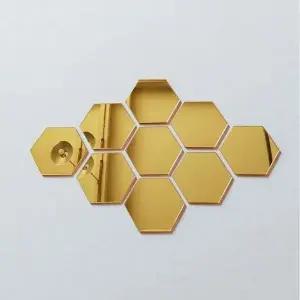 골드 거울 육각 아크릴 인테리어 16조각 (WFK918Y)