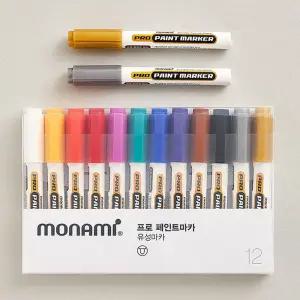 모나미 프로 페인트마카 12색 마카 매직 필기도구 필기류 네임펜 유성매직