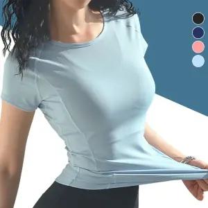 요가 필라테스 상의 여성 반팔 쿨링 티셔츠 운동복