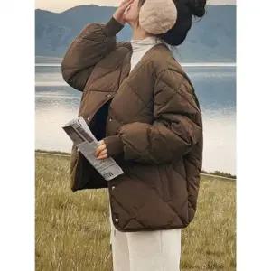 겨울스타일 컬러 점퍼 패딩 노카라 누빔 (WFK9JYW)