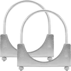 바토네코 4.5인치 U 볼트 클램프 머플러 배기 4-1인치/2인치 새들 스타일 헤비 듀티 연강(2팩)