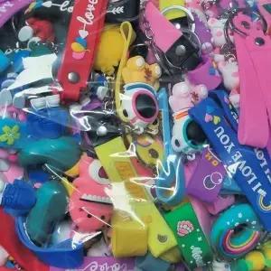 실리콘 스트랩 키링 열쇠고리링 100개 WFGL8VZ