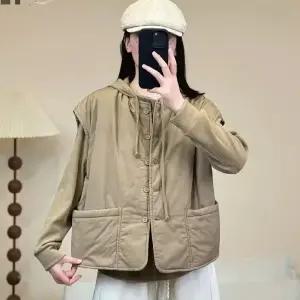 솔저스여성 패딩 조끼 겨울 빈티지 솔리드 라운드 레이어드 나시 OPH4