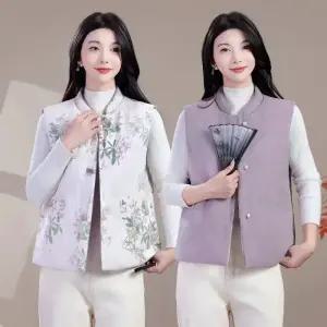 솔저스여성 추동 양면 조끼 차이나 면 패딩 보온 싱글 나시 OPH4