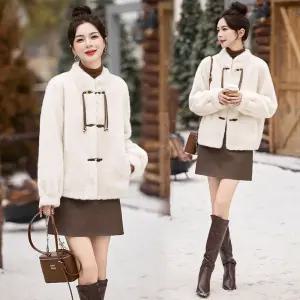 블랙팬서 여성자켓 빈티지 퍼 일체형 코트 겨울 밍크털 상의 OPH4