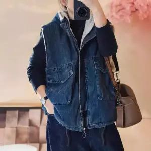 블랙팬서 여성 겨울 캐주얼 기모 패딩 후드 양면 민소매 조끼 OPH4