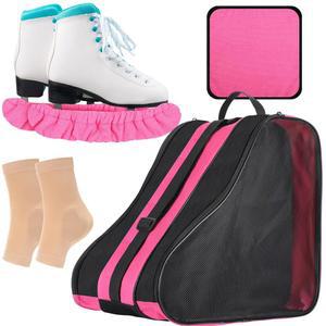 일링 4종 스케이트 가방 세트 아이스 블레이드, 부츠 쿼드 인라인 대부분의 롤러 액세서리를 위한 수건 발목 뼈 보호 커버