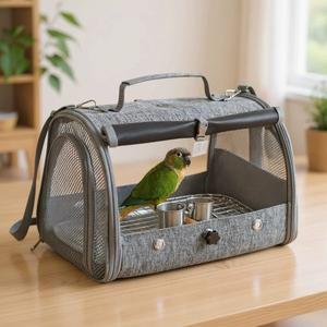 새장 앵무새 운반 가방  새용 쪽자리와 트레이 포함  소형 동워터용  러브버드  아프리칸 그레이  코카티